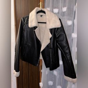 Wild Fable Faux leather/fur moto jacket